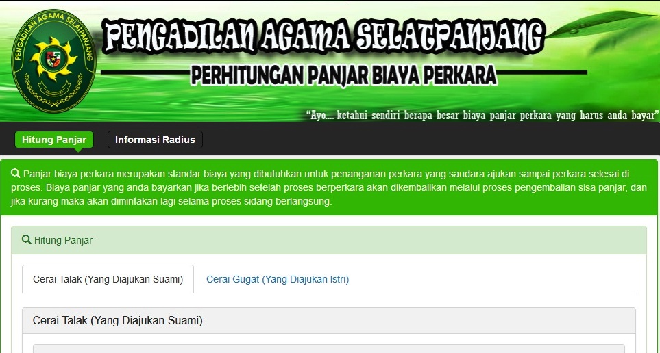 PERHITUNGAN PANJAR BIAYA PERKARA OTOMATIS